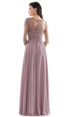 Marsoni By Colors - M217 Quarter Sleeve Embroidered Illusion Gown 14 Marsoni By Colors - M217 Quarter Sleeve Embroidered Illusion Gown
