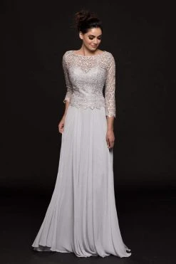 Marsoni By Colors - M223 Embroidered Quarter Length Sleeves Dress 10 Marsoni By Colors - M223 Embroidered Quarter Length Sleeves Dress