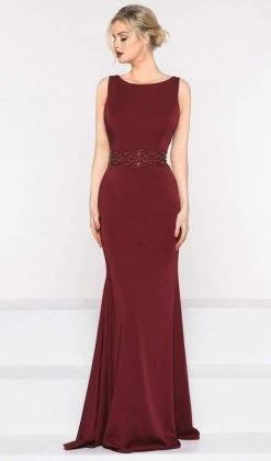 Marsoni By Colors - M232 Jeweled Cape Long Faille Gown