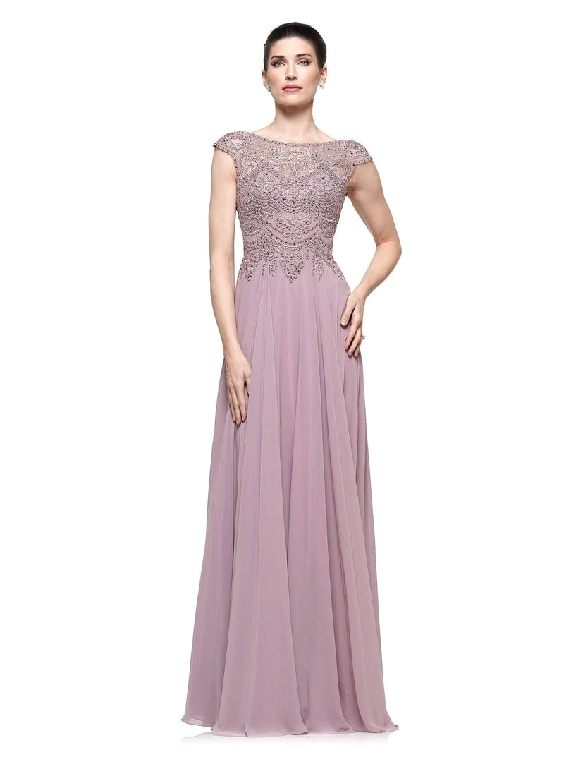 Marsoni By Colors - M238 Beaded Applique A Line Chiffon Dress 7 Marsoni By Colors - M238 Beaded Applique A Line Chiffon Dress