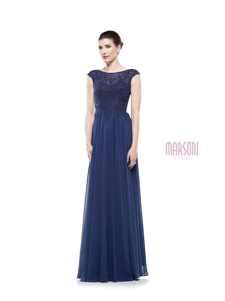 Marsoni By Colors - M238 Beaded Applique A Line Chiffon Dress 11 Marsoni By Colors - M238 Beaded Applique A Line Chiffon Dress