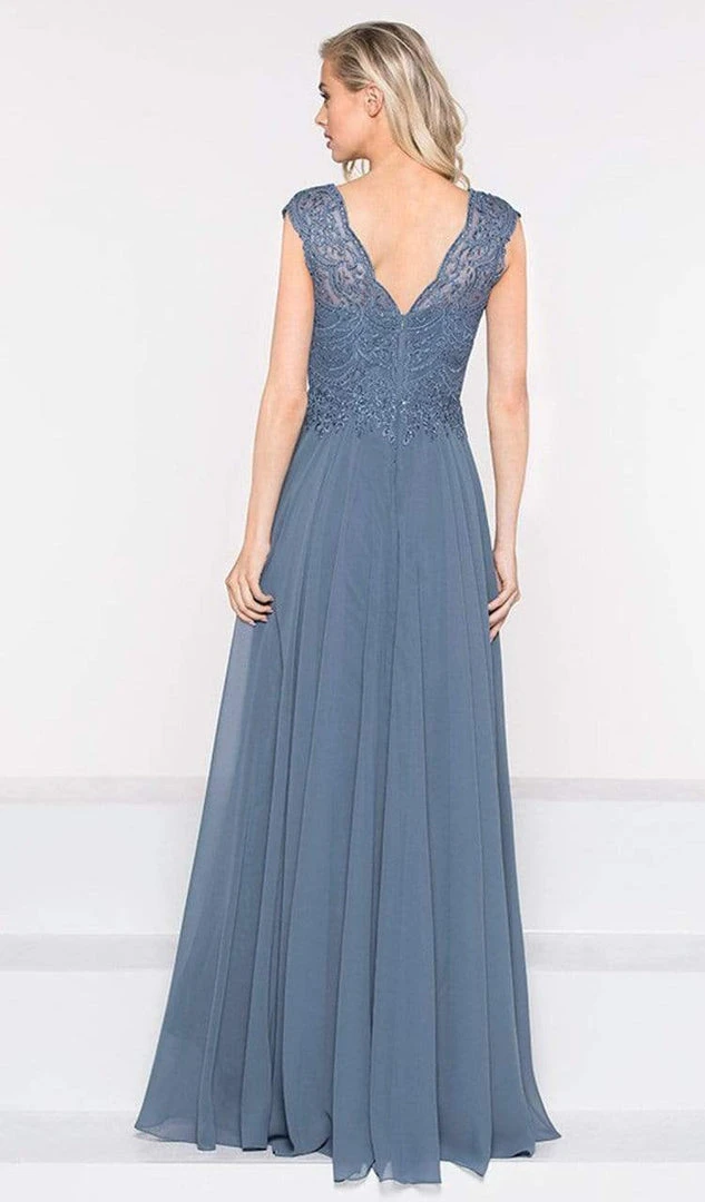 Marsoni By Colors - M238 Beaded Applique A Line Chiffon Dress 6 Marsoni By Colors - M238 Beaded Applique A Line Chiffon Dress