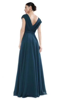Marsoni By Colors - M251 Gathered V Neck Off Shoulder A-Line Gown 28 Marsoni By Colors - M251 Gathered V Neck Off Shoulder A-Line Gown
