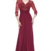 Marsoni By Colors - M261 Sheer Long Sleeves Embroidered Chiffon Gown 2 Marsoni By Colors - M261 Sheer Long Sleeves Embroidered Chiffon Gown