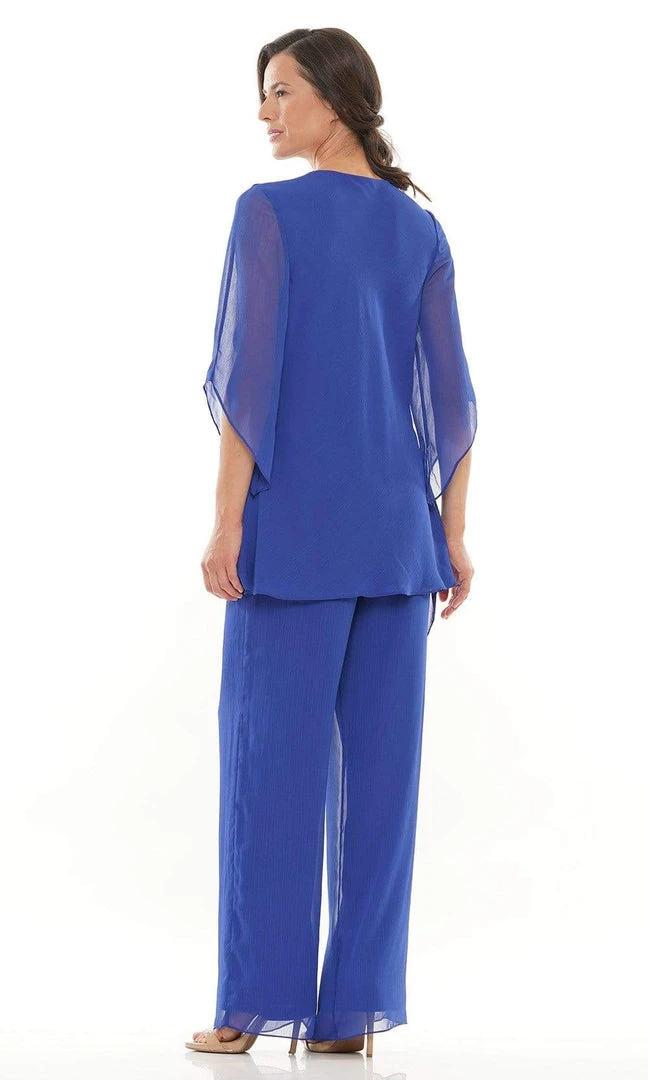 Marsoni By Colors - M308 V-Neck Half Sleeves Pantsuit 6 Marsoni By Colors - M308 V-Neck Half Sleeves Pantsuit