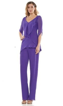 Marsoni By Colors - M308 V-Neck Half Sleeves Pantsuit 18 Marsoni By Colors - M308 V-Neck Half Sleeves Pantsuit