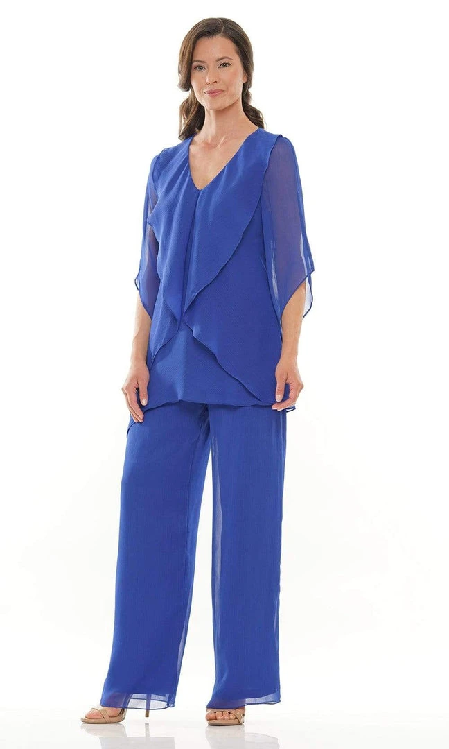 Marsoni By Colors - M308 V-Neck Half Sleeves Pantsuit 5 Marsoni By Colors - M308 V-Neck Half Sleeves Pantsuit