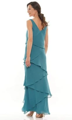 Marsoni By Colors - M309 V-Neck Tiered Sheath Dress