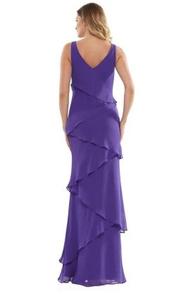 Marsoni By Colors - M309 V-Neck Tiered Sheath Dress