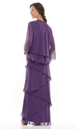 Marsoni By Colors - M309 V-Neck Tiered Sheath Dress