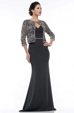 Marsoni By Colors - MV1001 Jeweled Bolero Faille Trumpet Gown