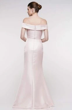 Marsoni By Colors - MV1003 Off Shoulder Jewel Accented Mermaid Gown