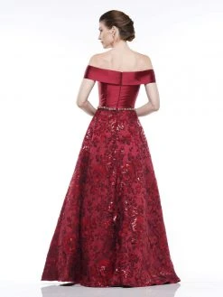 Marsoni By Colors - MV1013 Off-Shoulder Lace A-line Dress