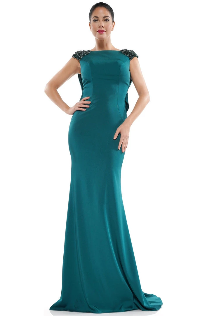 Marsoni By Colors - MV1023 Beaded Bateau Trumpet Dress 3 Marsoni By Colors - MV1023 Beaded Bateau Trumpet Dress