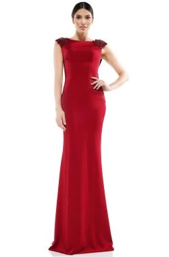Marsoni By Colors - MV1023 Beaded Bateau Trumpet Dress 12 Marsoni By Colors - MV1023 Beaded Bateau Trumpet Dress