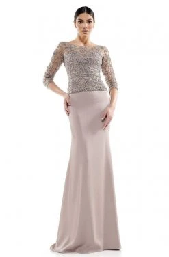 Marsoni By Colors - MV1026 Bead Embellished Bateau Dress