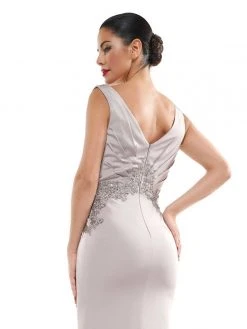 Marsoni By Colors - MV1054 Embroidered V-neck Trumpet Dress 31 Marsoni By Colors - MV1054 Embroidered V-neck Trumpet Dress