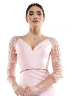 Marsoni By Colors - MV1061 V-Neck Illusion Cocktail Dress