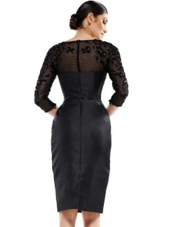 Marsoni By Colors - MV1061 V-Neck Illusion Cocktail Dress