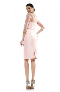 Marsoni By Colors - MV1061 V-Neck Illusion Cocktail Dress