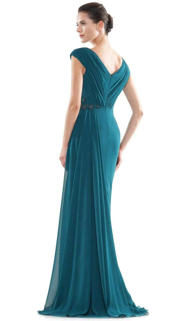 Marsoni By Colors - MV1080 Cap Sleeve Foliage Beaded Sheath Gown 4 Marsoni By Colors - MV1080 Cap Sleeve Foliage Beaded Sheath Gown