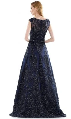 Marsoni By Colors - MV1092 Embellished V Neck A-Line Dress