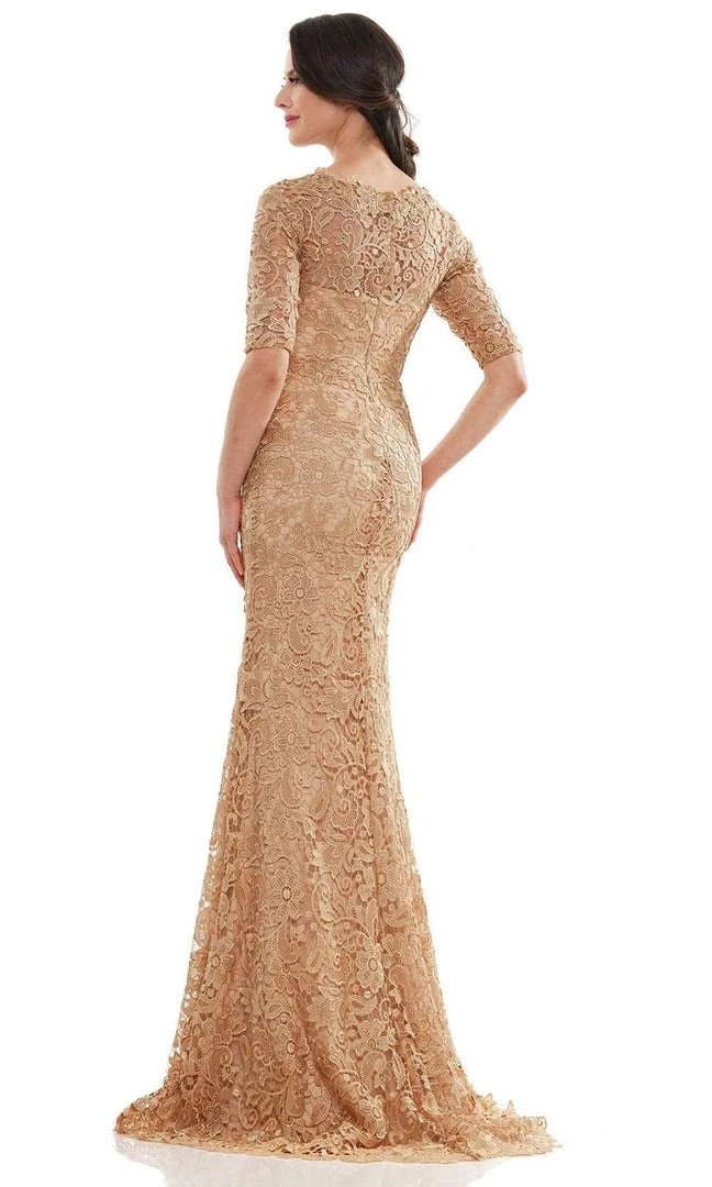 Marsoni By Colors - MV1117 Embroidered Lace Trumpet Dress 4 Marsoni By Colors - MV1117 Embroidered Lace Trumpet Dress