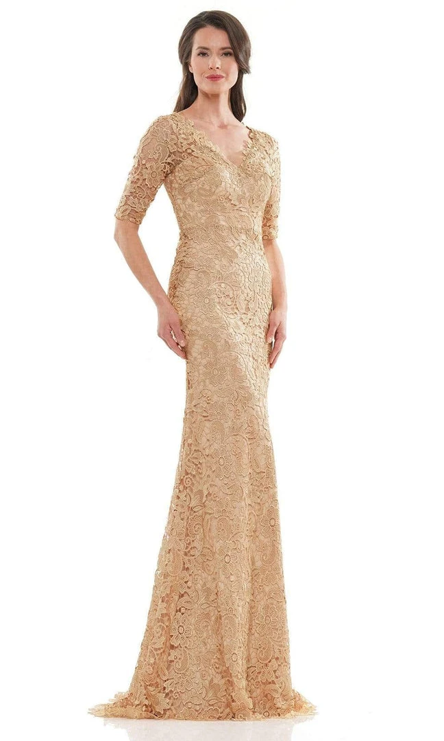 Marsoni By Colors - MV1117 Embroidered Lace Trumpet Dress 3 Marsoni By Colors - MV1117 Embroidered Lace Trumpet Dress