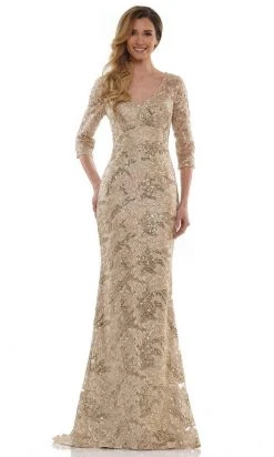 Marsoni By Colors - MV1119 Sequin And Embroidered Sheath Dress