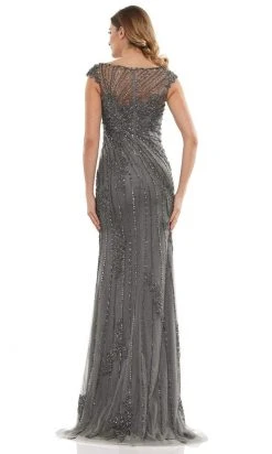 Marsoni By Colors - MV1128 Beaded High Slit Evening Gown