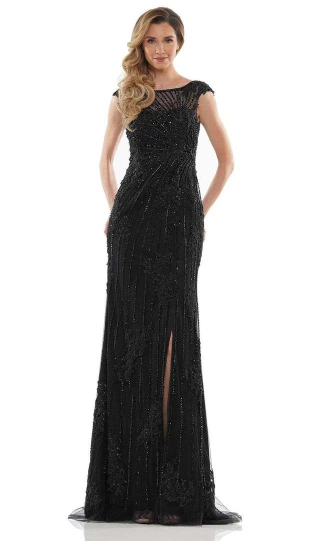 Marsoni By Colors - MV1128 Beaded High Slit Evening Gown 5 Marsoni By Colors - MV1128 Beaded High Slit Evening Gown
