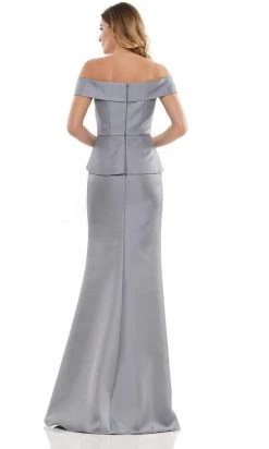 Marsoni By Colors - MV1143 Off Shoulder Slit Evening Dress