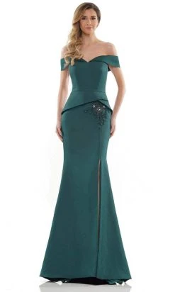 Marsoni By Colors - MV1143 Off Shoulder Slit Evening Dress