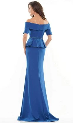 Marsoni By Colors MV1158 - Off-Shoulder Peplum Evening Gown
