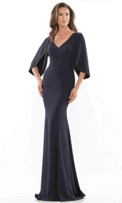 Marsoni By Colors MV1159 - V-Neck Split Sleeve Evening Gown