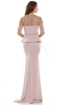 Marsoni By Colors MV1192 - Beaded Sheer Sleeve Formal Gown