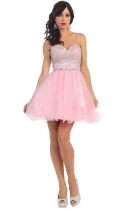 May Queen - Bejeweled Sweetheart A-line Evening Dress Short Dresses