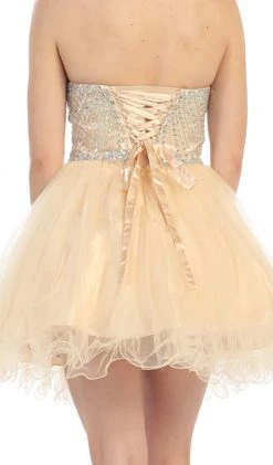 May Queen - Bejeweled Sweetheart A-line Evening Dress Short Dresses