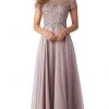 MGNY By Mori Lee - 71824 Embellished Bateau Chiffon A-line Dress 1 MGNY By Mori Lee - 71824 Embellished Bateau Chiffon A-line Dress