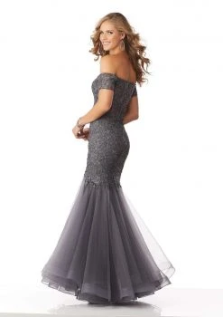 MGNY By Mori Lee - 71825 Lace Appliqued Off-Shoulder Trumpet Dress