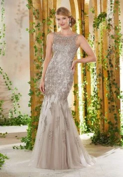 MGNY By Mori Lee - 71907 Beaded Embroidered Bateau Mermaid Gown