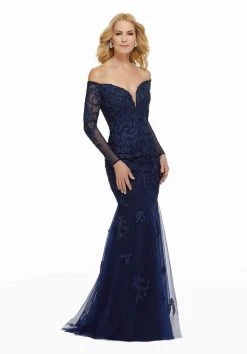 MGNY By Mori Lee - 72015 Metallic Lace Off-Shoulder Trumpet Dress 9 MGNY By Mori Lee - 72015 Metallic Lace Off-Shoulder Trumpet Dress