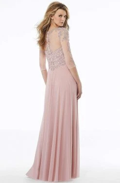 MGNY By Mori Lee - 72120 Embroidered V-neck A-line Dress