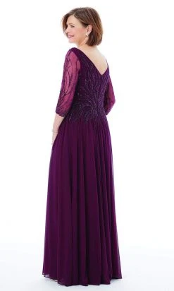 MGNY By Mori Lee - 72202 Sheer Quarter Sleeve Beaded Mesh A-Line Gown 9 MGNY By Mori Lee - 72202 Sheer Quarter Sleeve Beaded Mesh A-Line Gown