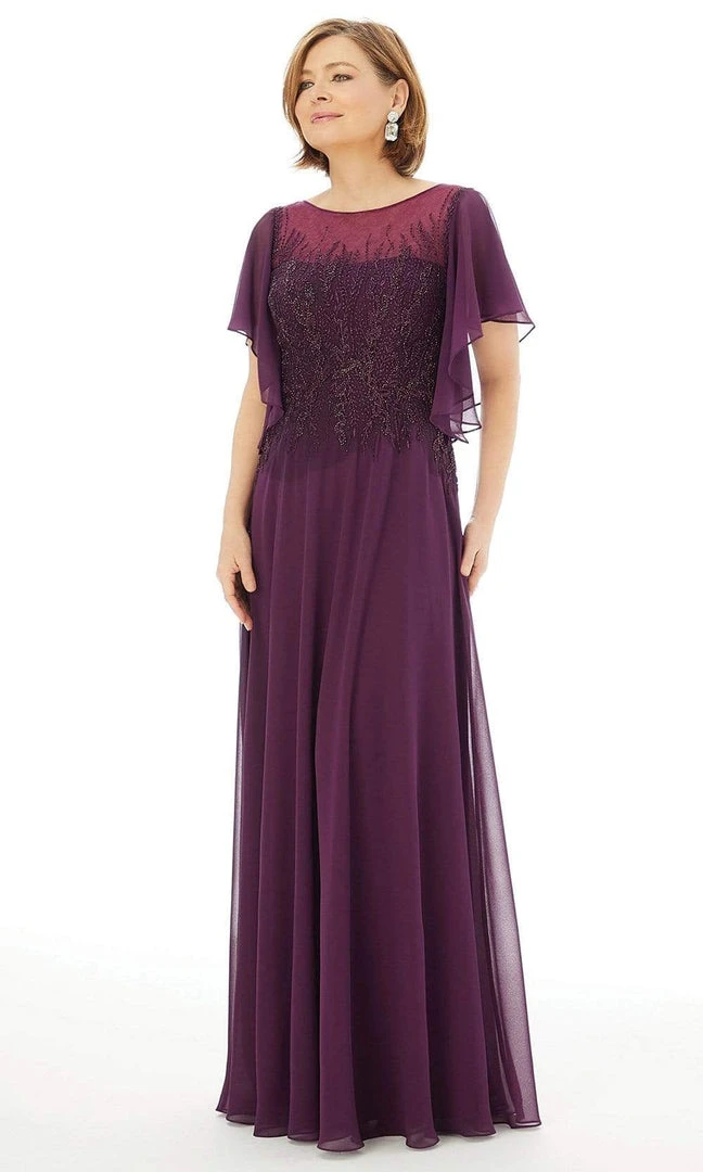 MGNY By Mori Lee - 72206 Flutter Sleeved Embellished Chiffon Gown 5 MGNY By Mori Lee - 72206 Flutter Sleeved Embellished Chiffon Gown