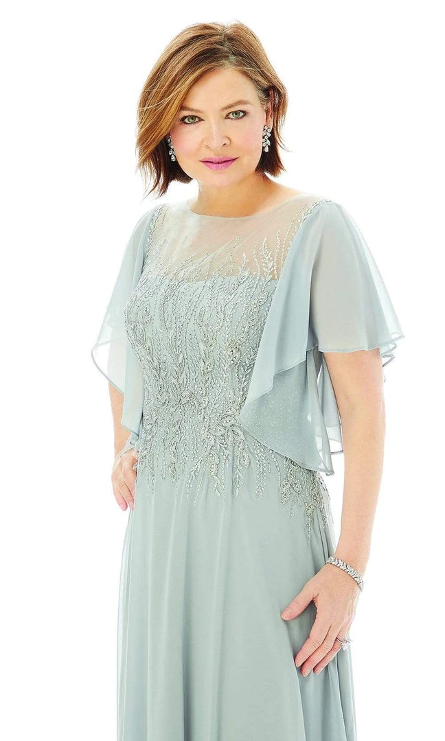 MGNY By Mori Lee - 72206 Flutter Sleeved Embellished Chiffon Gown 7 MGNY By Mori Lee - 72206 Flutter Sleeved Embellished Chiffon Gown