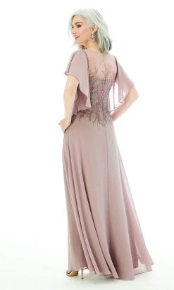 MGNY By Mori Lee - 72206 Flutter Sleeved Embellished Chiffon Gown 9 MGNY By Mori Lee - 72206 Flutter Sleeved Embellished Chiffon Gown