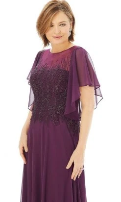 MGNY By Mori Lee - 72206 Flutter Sleeved Embellished Chiffon Gown 13 MGNY By Mori Lee - 72206 Flutter Sleeved Embellished Chiffon Gown