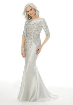 MGNY By Mori Lee - 72213 Beaded Embellished Bodice Satin Mermaid Gown