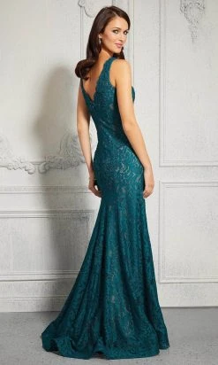 MGNY By Mori Lee - 72416 Embroidered Lace V Neck A-Line Gown 6 MGNY By Mori Lee - 72416 Embroidered Lace V Neck A-Line Gown
